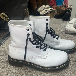 White doc martens boots, size 8